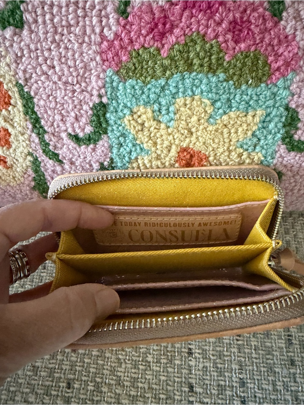 Consuela Diego-Tan Leather Zippy Wallet - Picture 3 of 5
